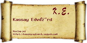 Kassay Edvárd névjegykártya